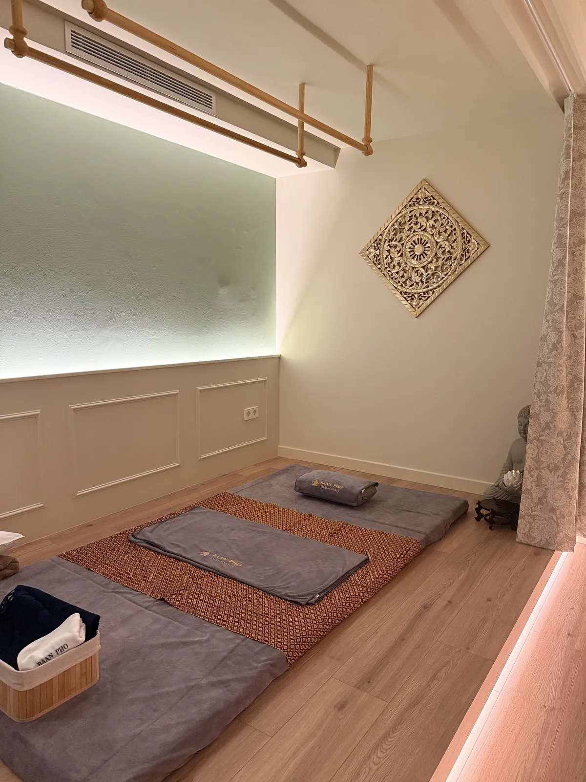 Mat room for traditional Thai massage
